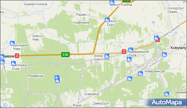 mapa Wólka Dobryńska, Wólka Dobryńska na mapie Targeo