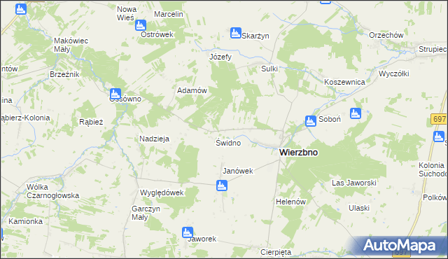 mapa Wólka gmina Wierzbno, Wólka gmina Wierzbno na mapie Targeo