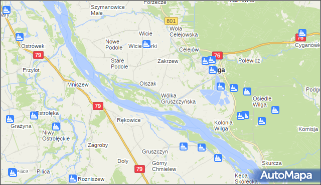 mapa Wólka Gruszczyńska, Wólka Gruszczyńska na mapie Targeo