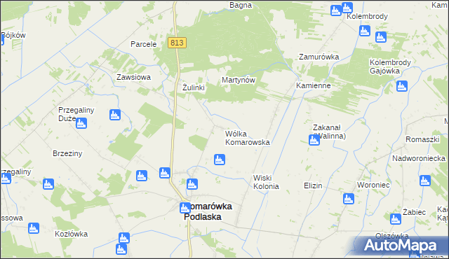 mapa Wólka Komarowska, Wólka Komarowska na mapie Targeo