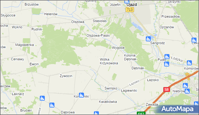 mapa Wólka Krzykowska, Wólka Krzykowska na mapie Targeo