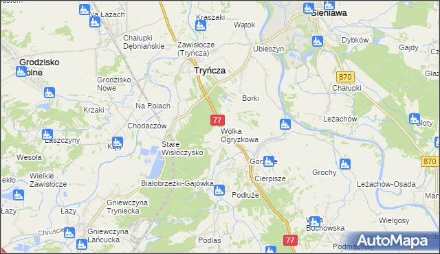 mapa Wólka Ogryzkowa, Wólka Ogryzkowa na mapie Targeo