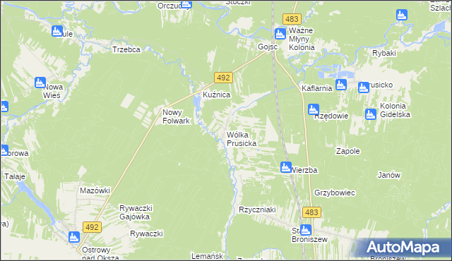 mapa Wólka Prusicka, Wólka Prusicka na mapie Targeo