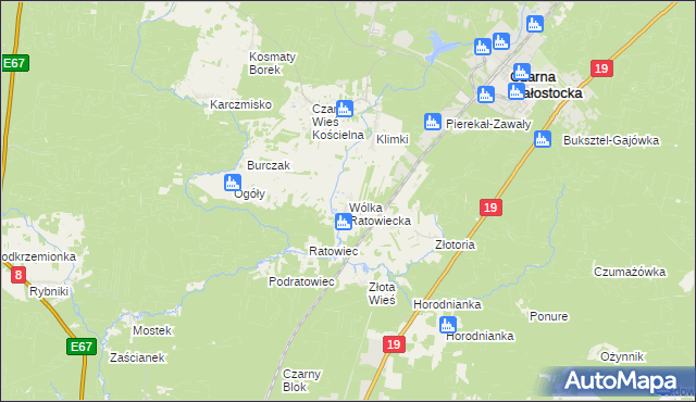 mapa Wólka Ratowiecka, Wólka Ratowiecka na mapie Targeo