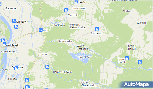 mapa Wólka Szczecka, Wólka Szczecka na mapie Targeo