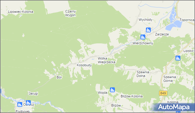 mapa Wólka Wieprzecka, Wólka Wieprzecka na mapie Targeo