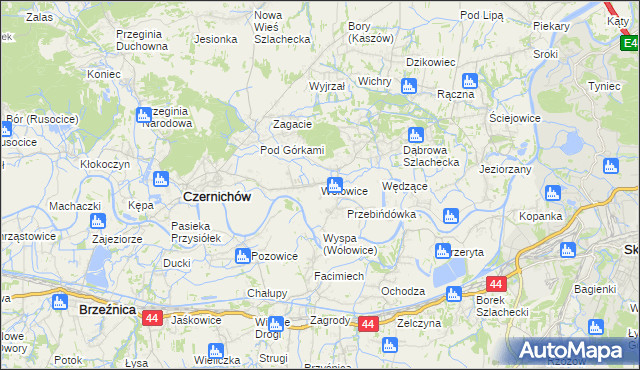 mapa Wołowice, Wołowice na mapie Targeo