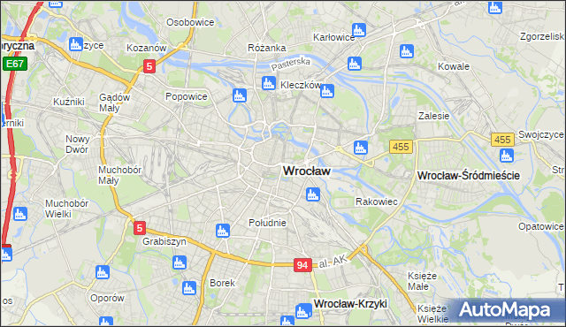 mapa Wrocławia, Wrocław na mapie Targeo