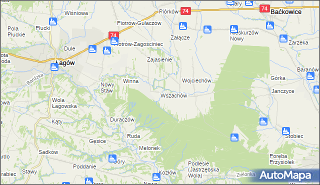 mapa Wszachów, Wszachów na mapie Targeo