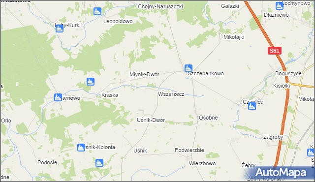 mapa Wszerzecz, Wszerzecz na mapie Targeo