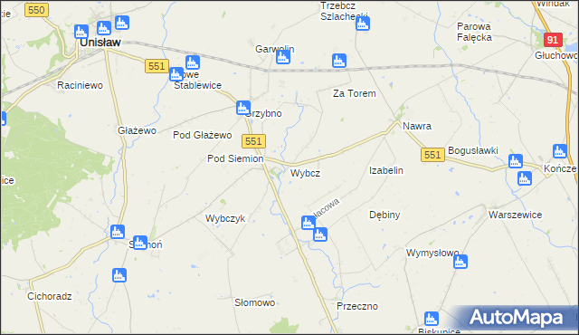 mapa Wybcz, Wybcz na mapie Targeo