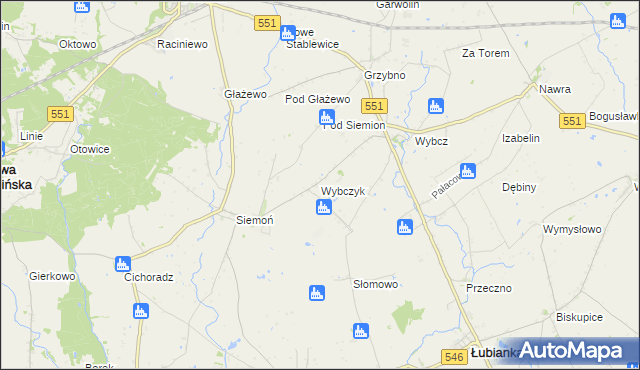 mapa Wybczyk, Wybczyk na mapie Targeo