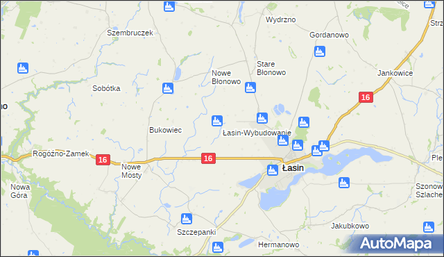 mapa Wybudowanie Łasińskie, Wybudowanie Łasińskie na mapie Targeo