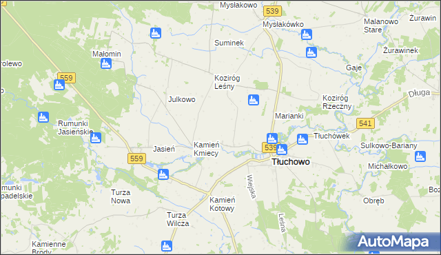 mapa Wyczałkowo, Wyczałkowo na mapie Targeo