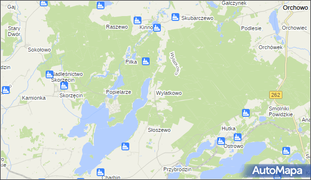 mapa Wylatkowo, Wylatkowo na mapie Targeo