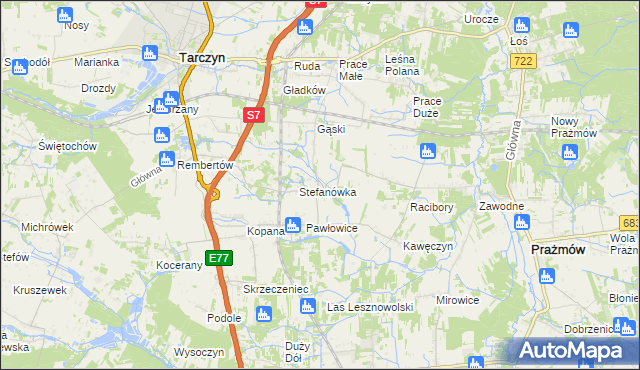 mapa Wylezin gmina Tarczyn, Wylezin gmina Tarczyn na mapie Targeo