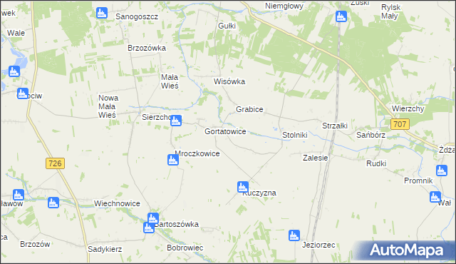 mapa Wylezinek, Wylezinek na mapie Targeo