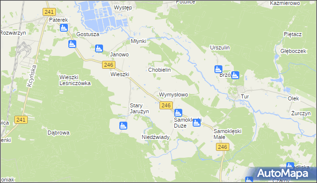mapa Wymysłowo gmina Szubin, Wymysłowo gmina Szubin na mapie Targeo