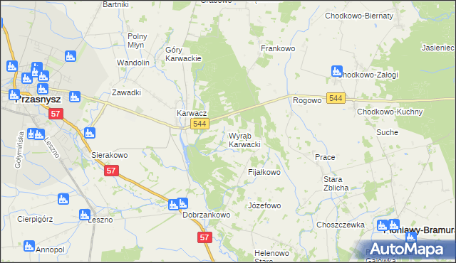mapa Wyrąb Karwacki, Wyrąb Karwacki na mapie Targeo