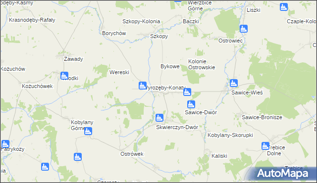 mapa Wyrozęby-Podawce, Wyrozęby-Podawce na mapie Targeo