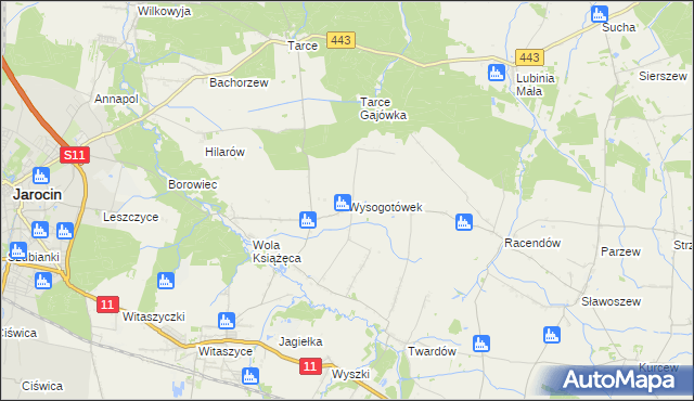 mapa Wysogotówek, Wysogotówek na mapie Targeo
