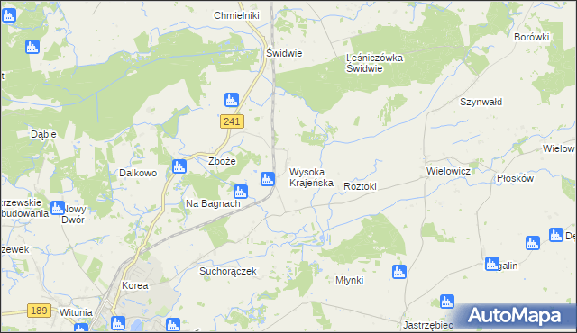 mapa Wysoka Krajeńska, Wysoka Krajeńska na mapie Targeo