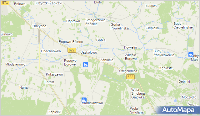mapa Zabłocie gmina Serock, Zabłocie gmina Serock na mapie Targeo