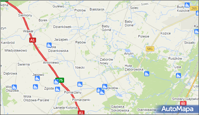 mapa Zaborów Nowy, Zaborów Nowy na mapie Targeo
