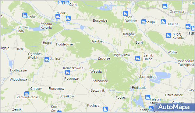 mapa Zaborze gmina Stopnica, Zaborze gmina Stopnica na mapie Targeo