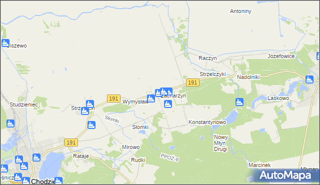 mapa Zacharzyn, Zacharzyn na mapie Targeo