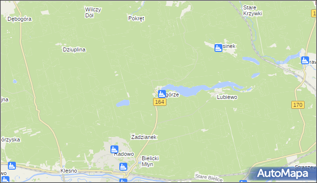 mapa Zagórze gmina Drezdenko, Zagórze gmina Drezdenko na mapie Targeo