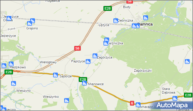 mapa Zagórzyca, Zagórzyca na mapie Targeo