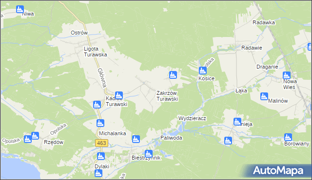 mapa Zakrzów Turawski, Zakrzów Turawski na mapie Targeo