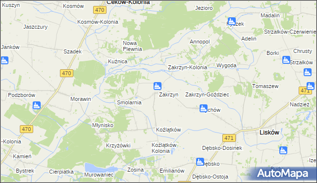 mapa Zakrzyn, Zakrzyn na mapie Targeo