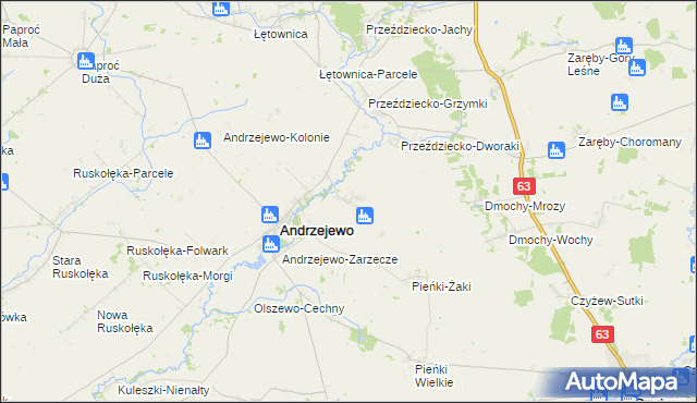 mapa Załuski-Lipniewo, Załuski-Lipniewo na mapie Targeo