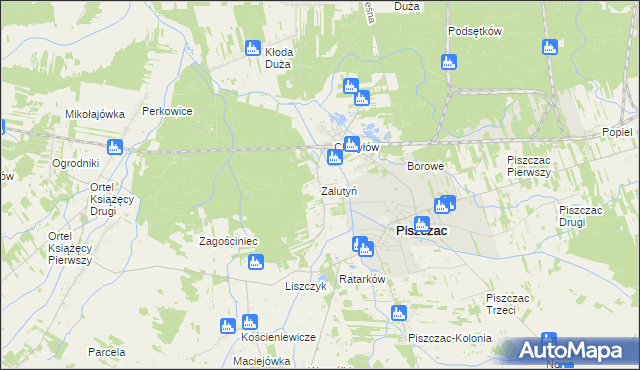 mapa Zalutyń, Zalutyń na mapie Targeo