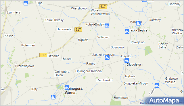mapa Załuże-Imbrzyki, Załuże-Imbrzyki na mapie Targeo