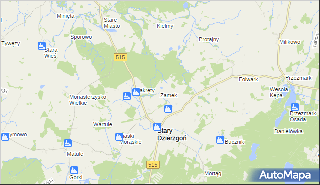 mapa Zamek gmina Stary Dzierzgoń, Zamek gmina Stary Dzierzgoń na mapie Targeo