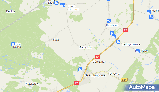 mapa Zamysłów, Zamysłów na mapie Targeo