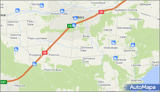 mapa Żarnowica Mała, Żarnowica Mała na mapie Targeo