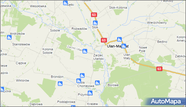 mapa Zarzec Ulański, Zarzec Ulański na mapie Targeo