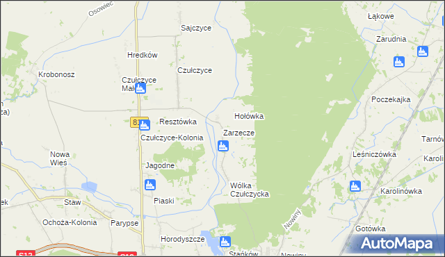 mapa Zarzecze gmina Chełm, Zarzecze gmina Chełm na mapie Targeo