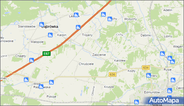 mapa Zaścienie, Zaścienie na mapie Targeo