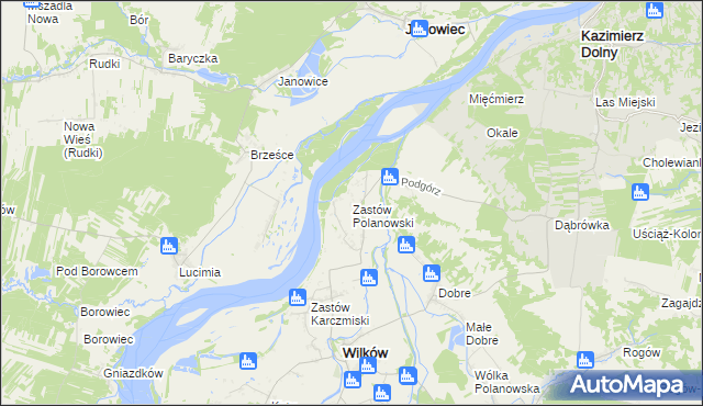 mapa Zastów Polanowski, Zastów Polanowski na mapie Targeo