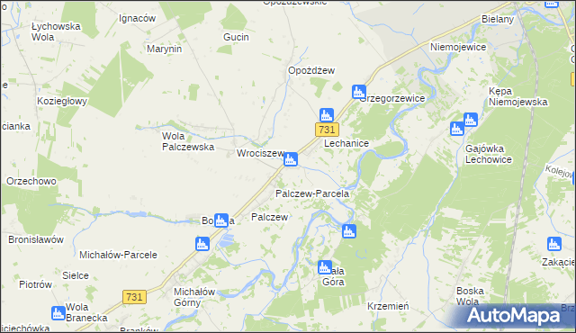 mapa Zastruże gmina Warka, Zastruże gmina Warka na mapie Targeo