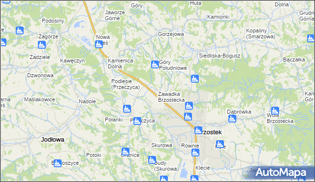 mapa Zawadka Brzostecka, Zawadka Brzostecka na mapie Targeo