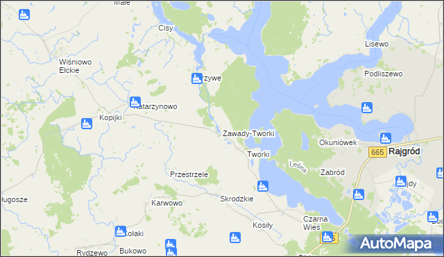 mapa Zawady-Tworki, Zawady-Tworki na mapie Targeo