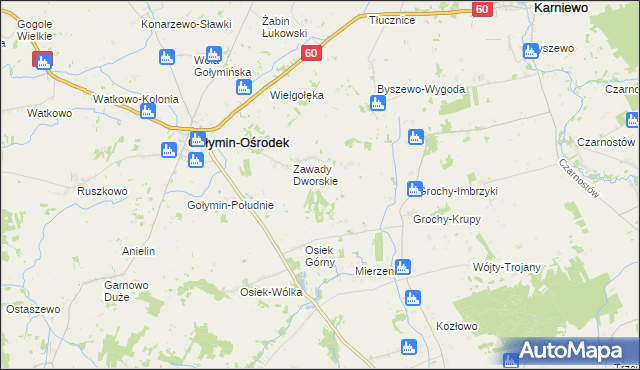 mapa Zawady Włościańskie, Zawady Włościańskie na mapie Targeo