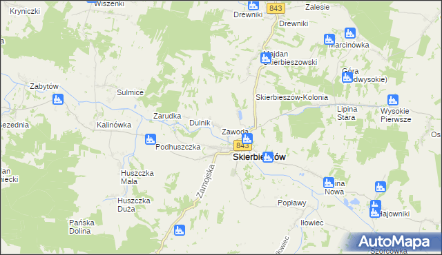 mapa Zawoda gmina Skierbieszów, Zawoda gmina Skierbieszów na mapie Targeo