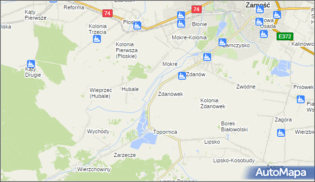 mapa Żdanówek, Żdanówek na mapie Targeo